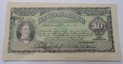 Título Nominal del Banco de Jericó. 1914